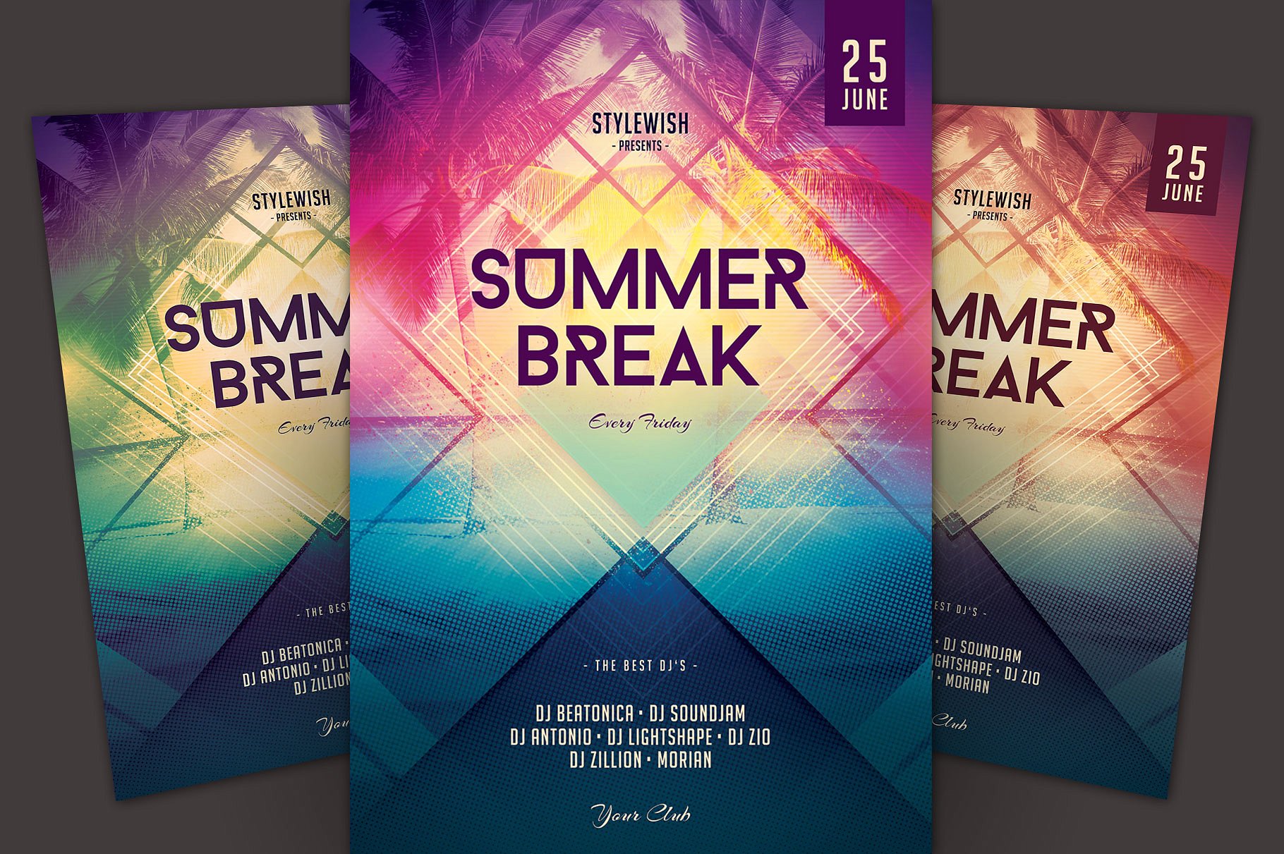 夏季海滩派对活动宣传单模板 Summer Break Flyer Template
