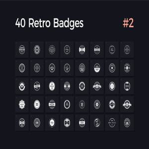 40款复古风徽章设计模板v2 40 Retro Badges Vol. 2