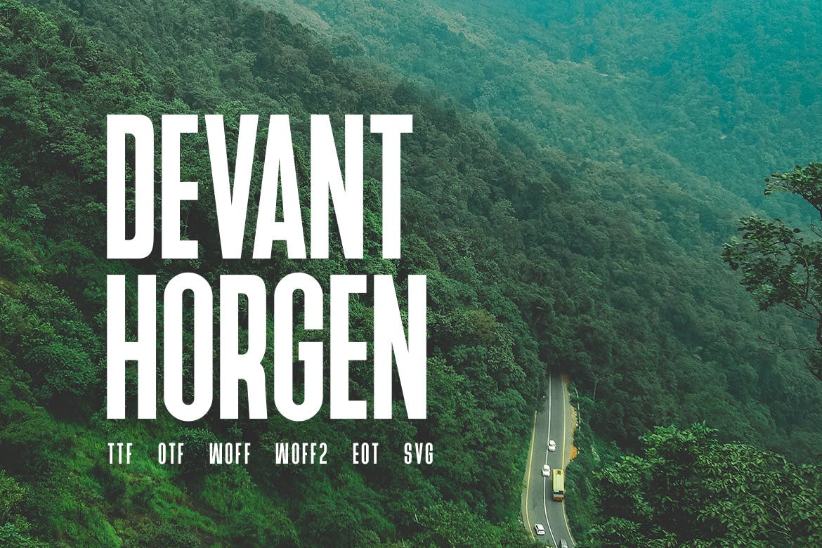 现代版式设计无衬线英文字体 Devant Horgen – Modern Typeface + WebFont