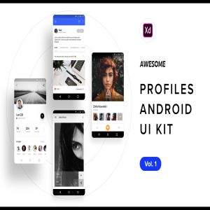 安卓平台社交APP应用用户界面设计XD模板v1 Android UI Kit – Profiles Vol. 1 (Adobe XD)