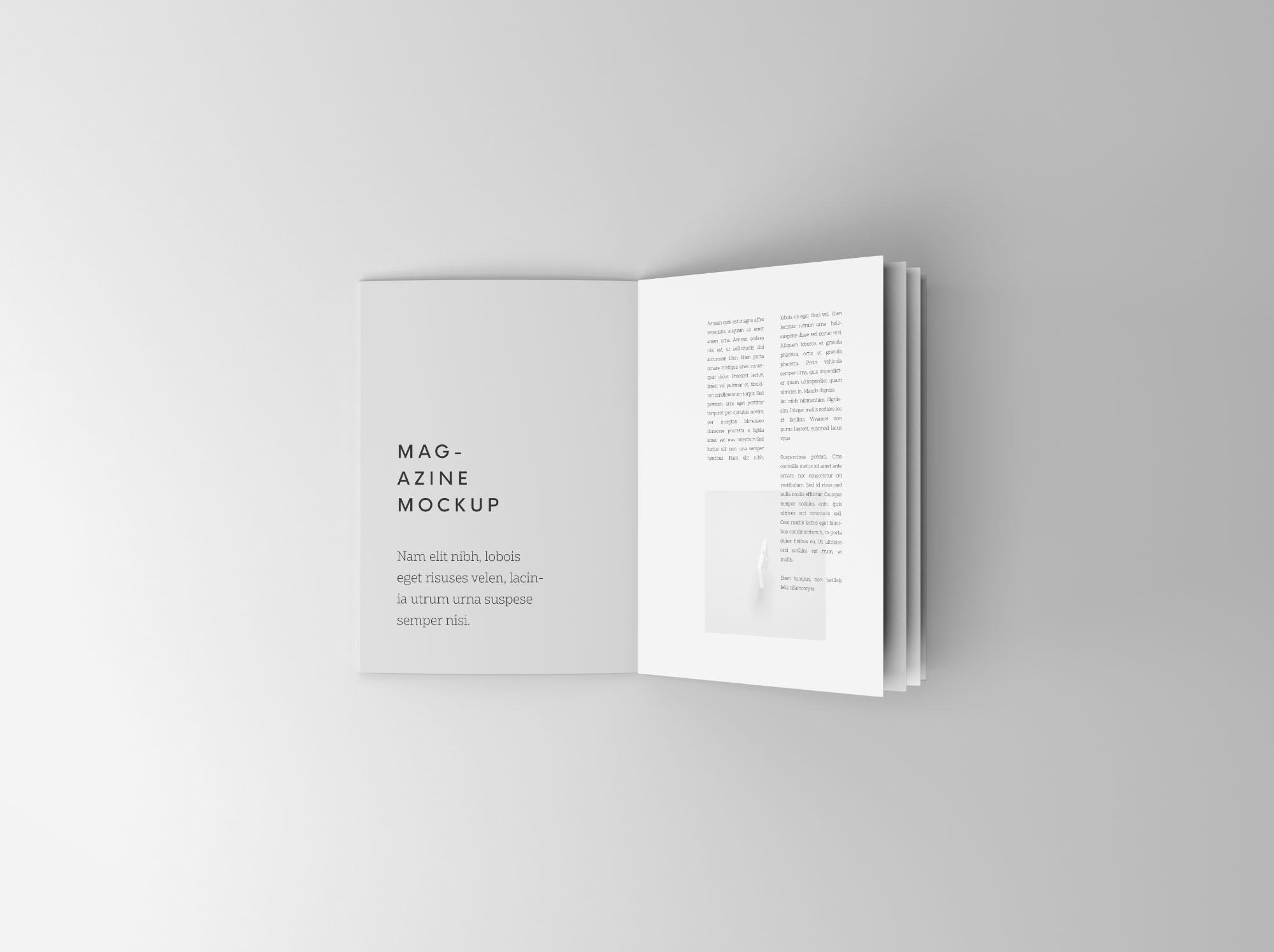 折页宣传册内页排版设计演示样机PSD模板 Overhead Booklet Mockup (PSD)