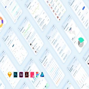 医疗健康APP应用数据统计分析后台UI设计套件 Medical App Dashboard – MedUX Light UI Kit