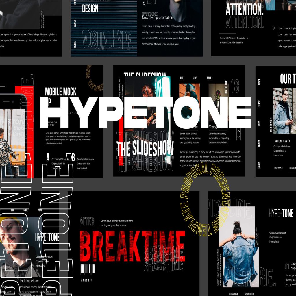潮时尚酷黑背景keynote幻灯片模板下载hypetone Keynote 一流设计网