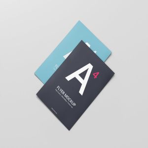 A4简约风贺卡/传单样机展示模板 A4 Flyer Mock-Up