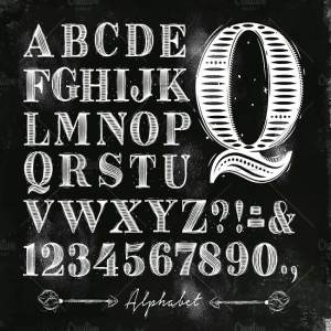 复古钢笔描线素描英文字体 Vintage Font Fontline