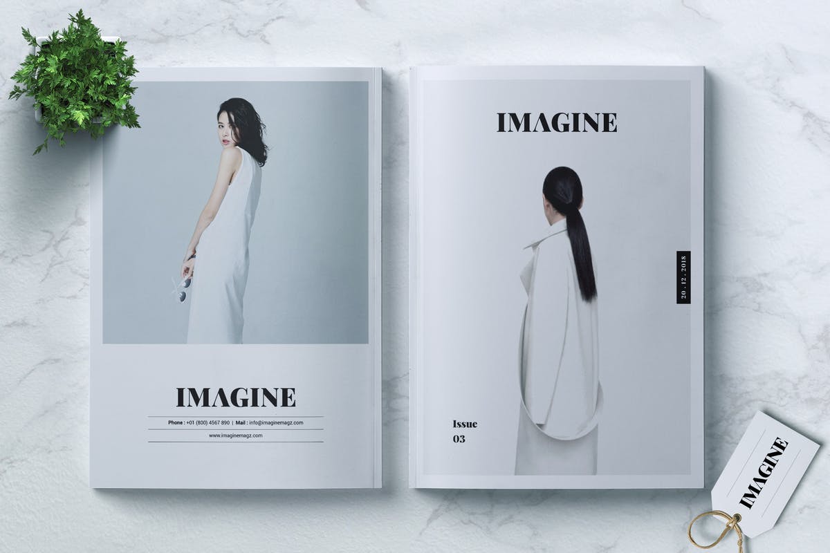 24页时尚服饰杂志设计INDD模板 IMAGINE – Fashion Magazine