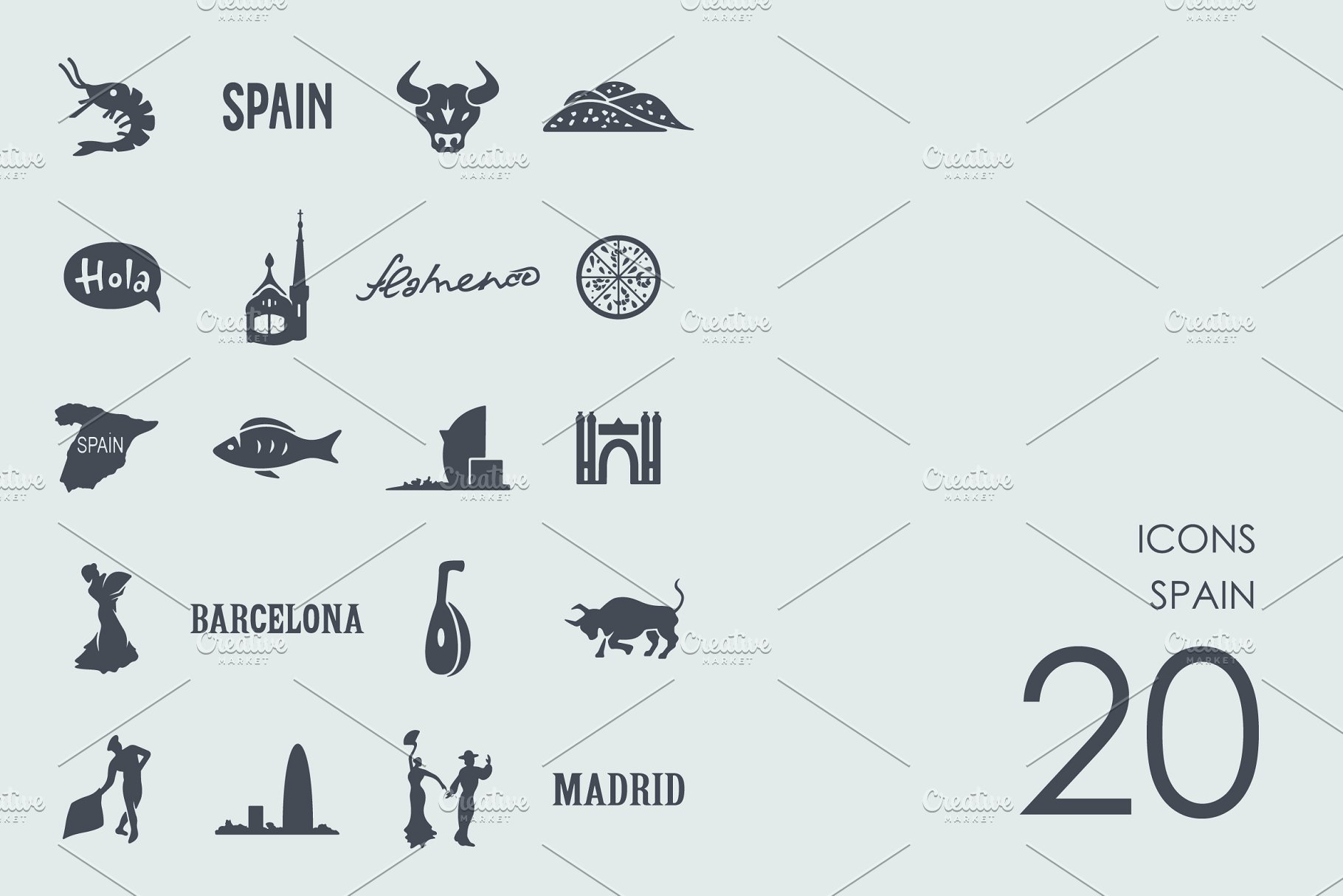西班牙标志图标 Spain icons