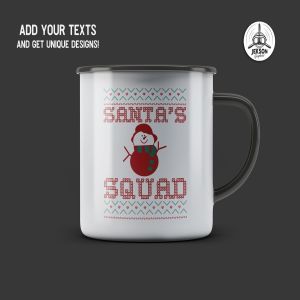圣诞节主题T恤圣诞老人印花图案设计模板 Christmas Santa Squad Sweater T-Shirt. Xmas Design插图2