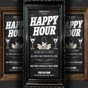 欢乐时光活动海报设计模板 Happy Hour Flyer Template