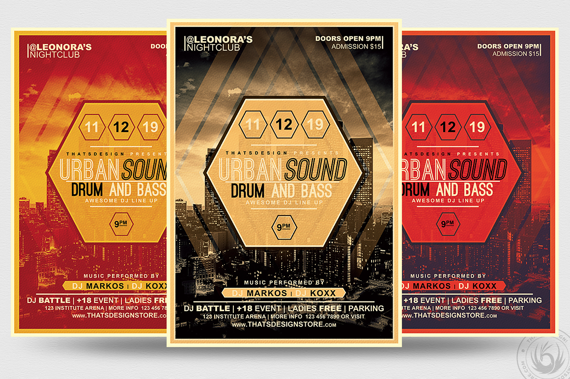 电子音乐节海报模板 Electro Flyer Template V2 [psd]