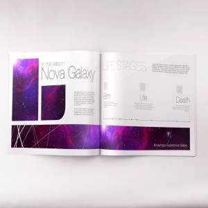 软封面企业产品目录内页版式设计PSD样机06 Softcover Landscape Catalog PSD Mockup 06