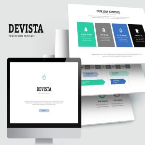 初创企业商业计划书演示PPT模板素材 Devista : Startup Investor Pitch Deck Powerpoint