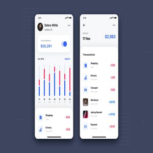 电子钱包APP交易账单管理界面设计模板 Transaction Mobile UI Template