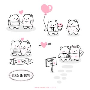 恋爱中的小白熊 Lovely bears in love set