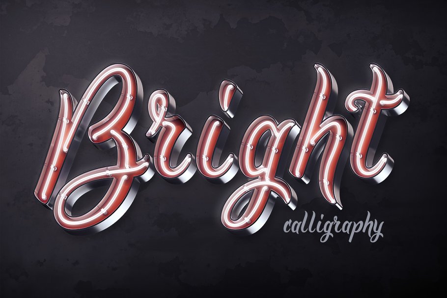 3D效果超级PSD字体[1.05GB] 3d script “Bright calligraphy”
