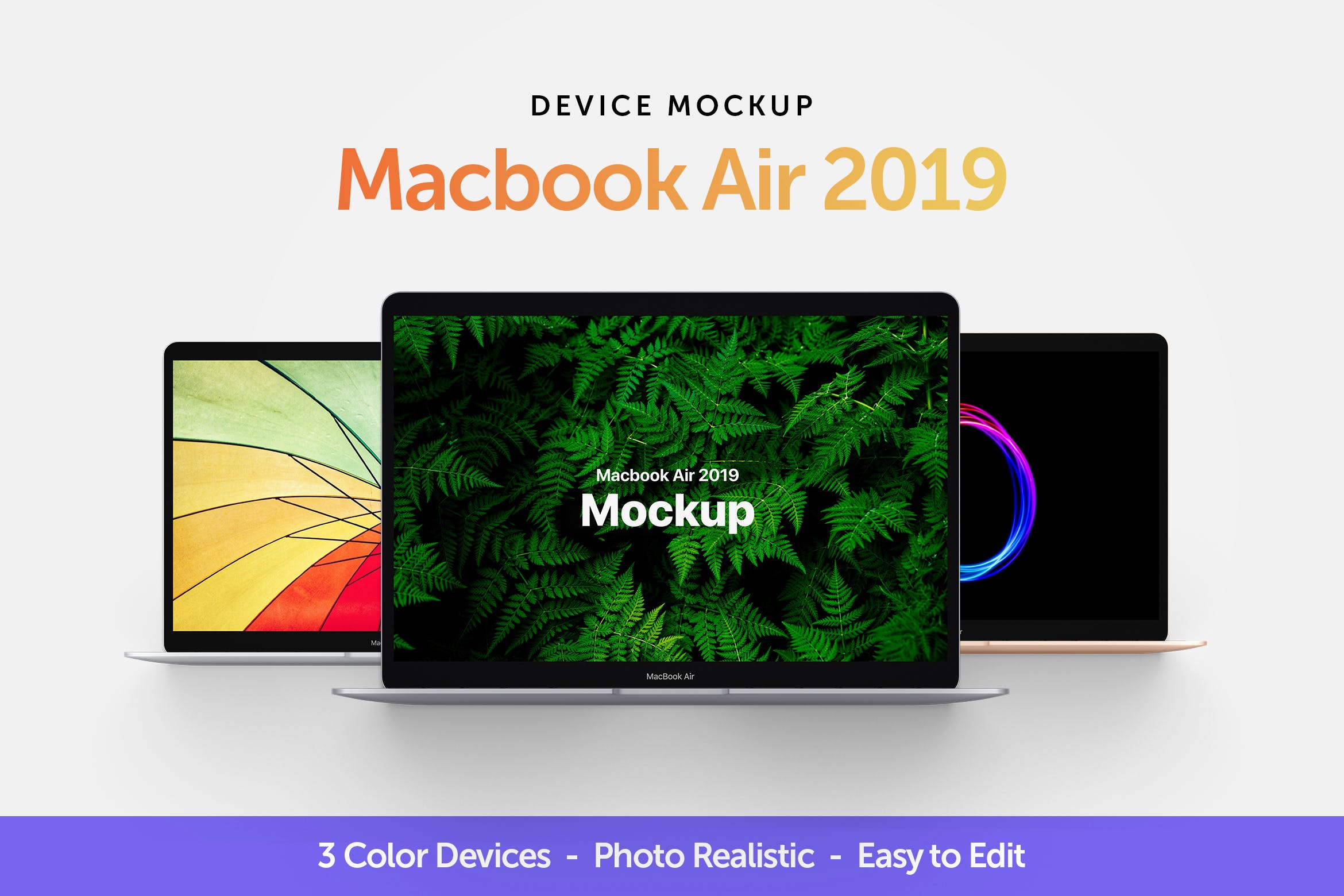 MacBook 2019版本Web网站设计案例展示样机 Macbook Air 2019 Mockup