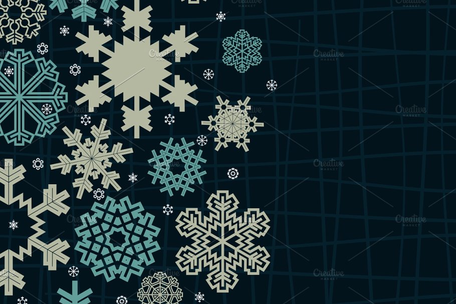 漂浮纹理雪花装饰插图 Structure snow