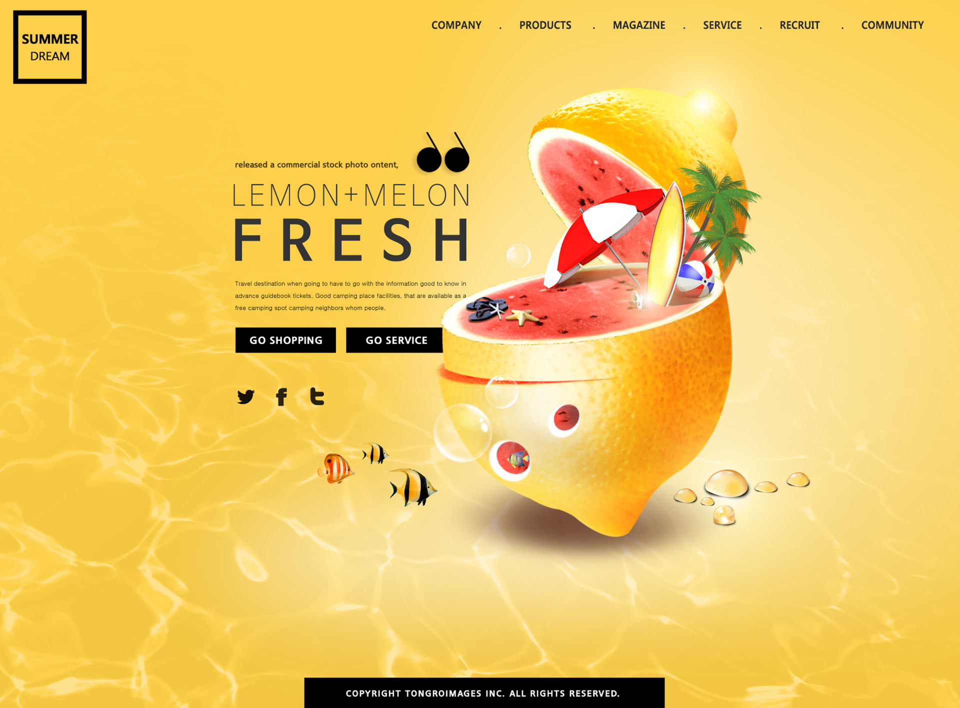 梦幻可爱创意度假广告模板PSD下载