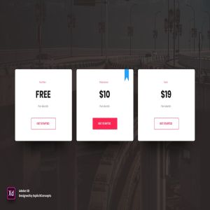 极简主义网站价格表单界面设计模板v1 for XD Pricing Table Vol 01 – Adobe XD