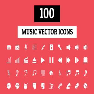 100枚音乐主题图标 100 Music Vector Icons