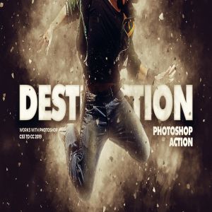 烟雾爆炸创意照片特效PS动作 Destruction Photoshop Action – Explosion Effect