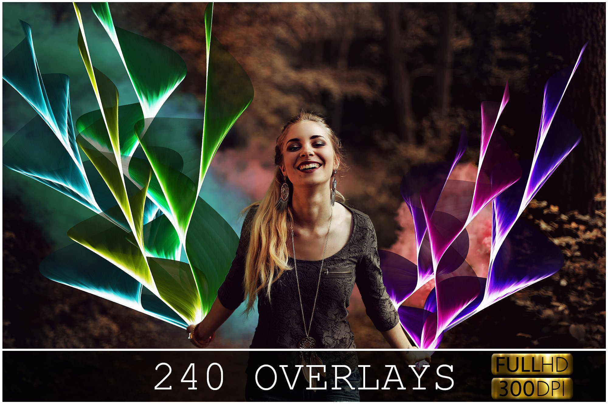 240个银河光束火焰叠层背景 Galactic Lights Bundle