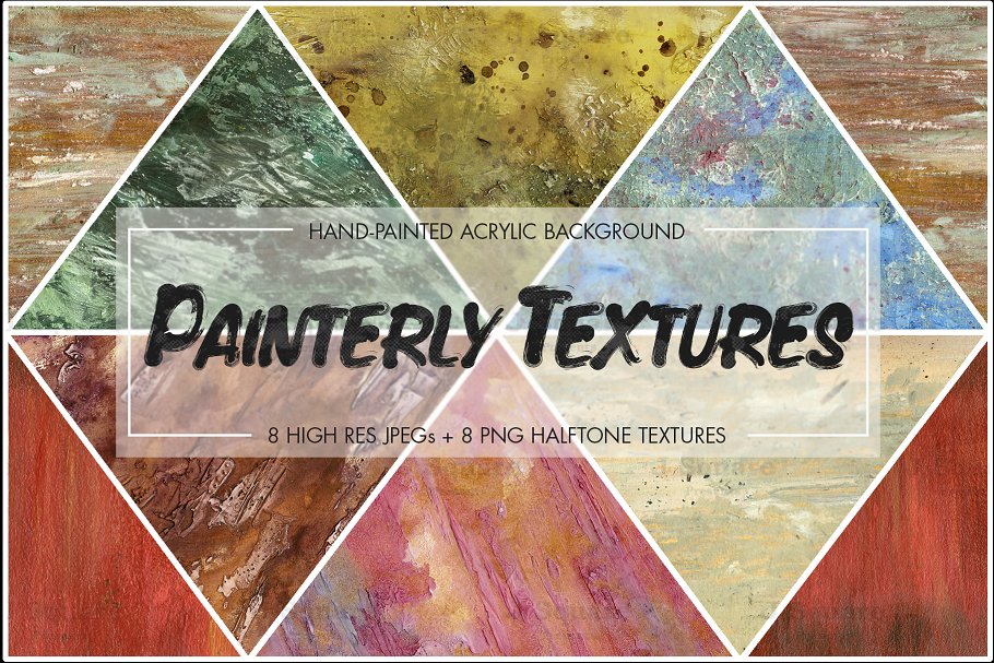 抽象手绘亚克力油画背景 Acrylic Painting Background& Texture