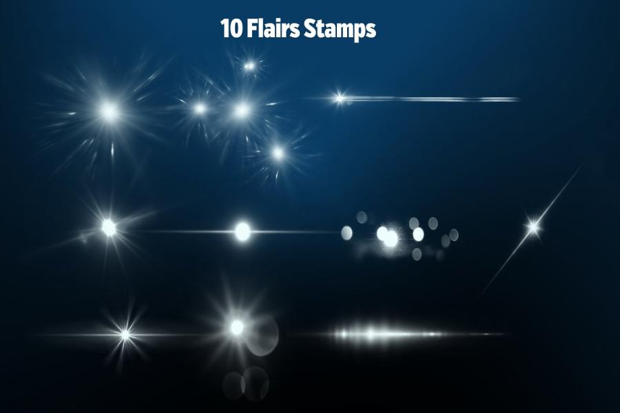 50个Procreate专用的灯光特效笔刷套装