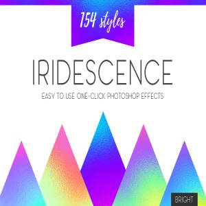 彩虹色 PS 特效图层样式 Iridescence – bright styles