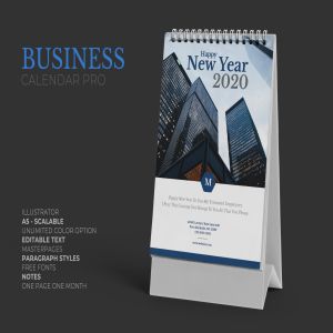 市场营销主题2020年活页台历设计模板 2020 Marketing Business Calendar Pro插图1