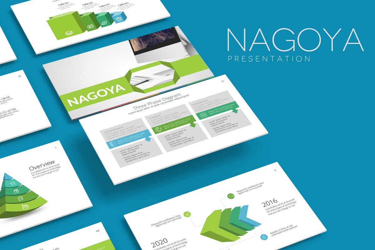 市场调研报告/市场分析报告PPT幻灯片模板 NAGOYA Powerpoint Template