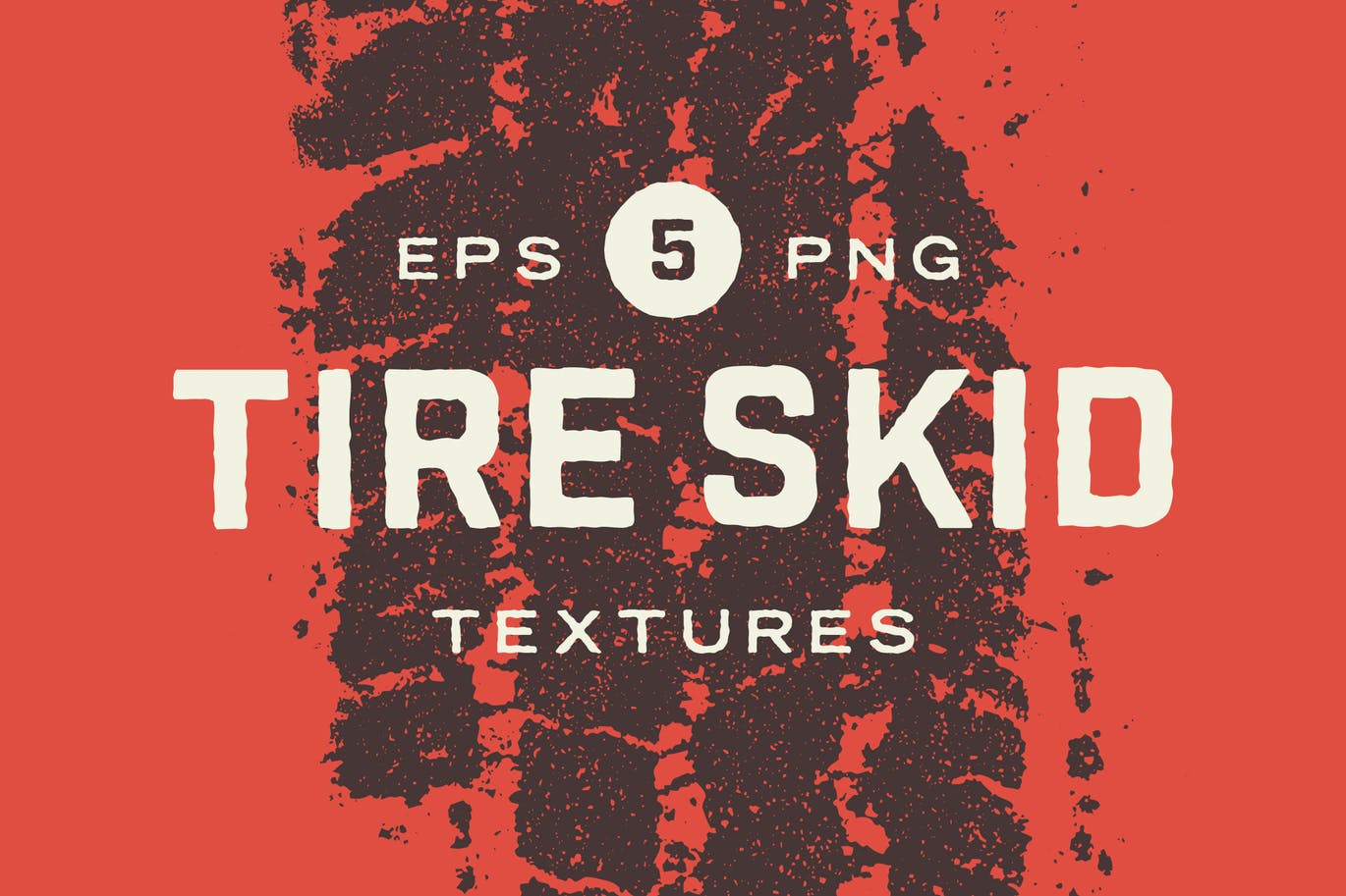 5款轮胎打滑痕迹纹理纹理矢量背景素材 Tire Skid Mark Textures