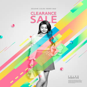 女性时尚购物销售广告电商海报设计模板