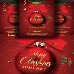 圣诞派对邀请函传单模板 Christmas Invitation Flyer Template
