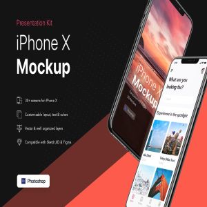 APP界面设计截图预览iPhone 8手机样机模板v2 Presentation Kit – iPhone showcase Mockup插图6