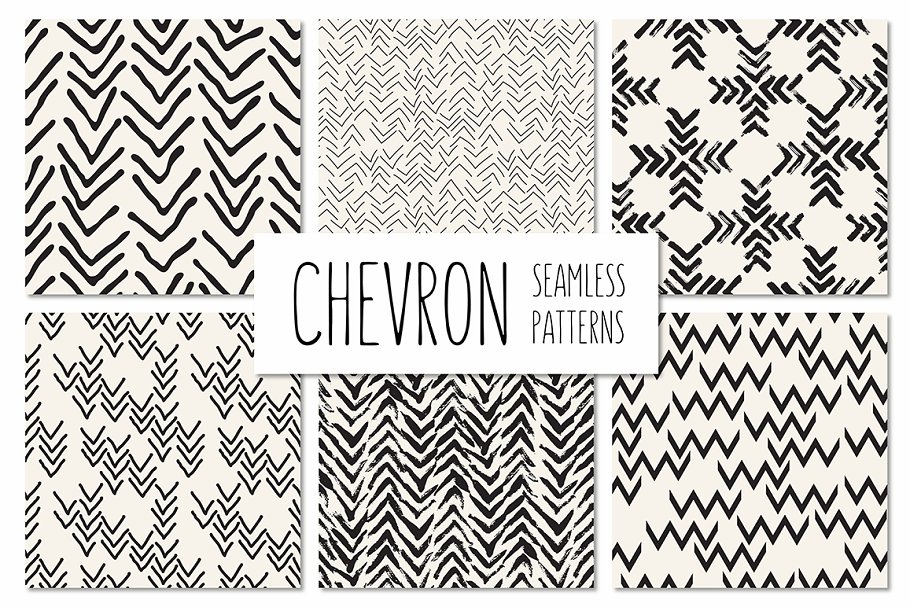 人字形图记无缝图案纹理 Chevron. Seamless Patterns Set v.2