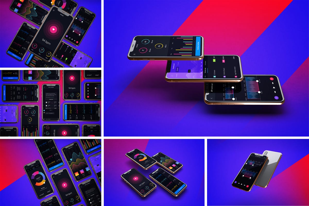 iPhone Xs手机应用UI设计展示样机模板 iPhone XS V.1