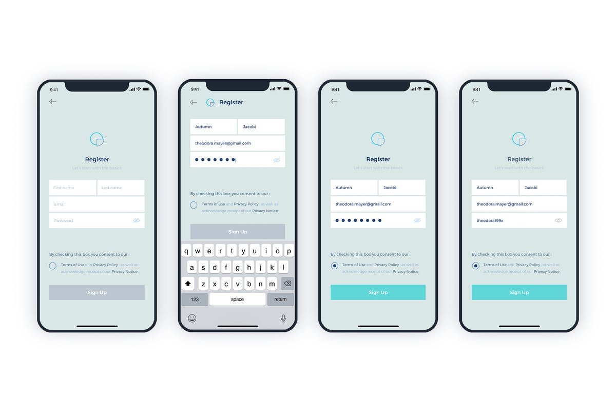 极简设计登录注册页面手机APP应用UI设计套件 SignIn SignUp Mobile Ui – FH