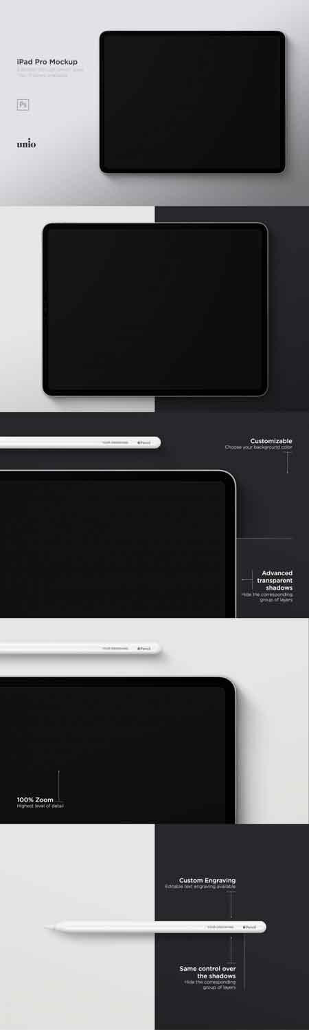 高品质的iPad Pro 12.9 英寸展示样机 IPad Pro 12,9 [psd]