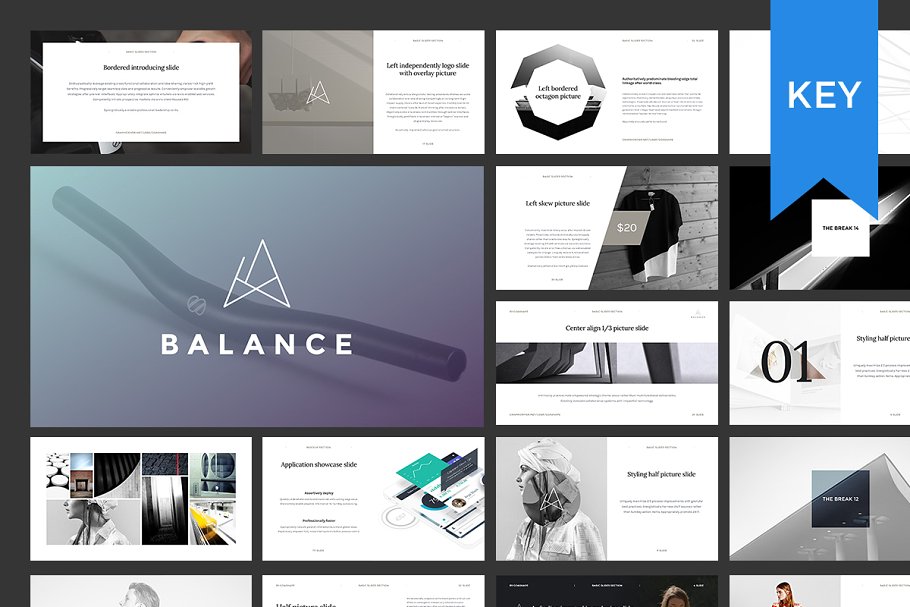 高端时尚创意产品 Keynote 幻灯片模板 BALANCE Keynote Presentation Theme