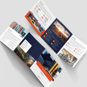 大型生产企业工厂简介三折页宣传单设计模板[横版设计] Brochure – Factory Tri-Fold Square