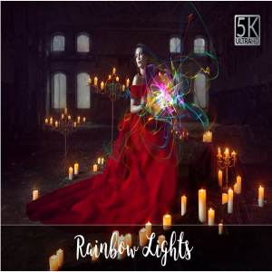 5K高清彩虹光线叠层背景 5K Rainbow Lights Overlays