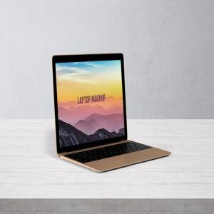 笔记本电脑屏幕演示样机模板 14×9 Laptop Screen Mock-Up – Gold插图2