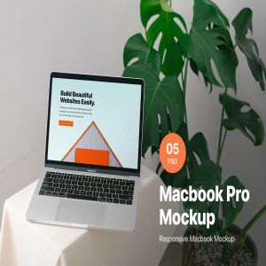 响应式网站设计效果图MacBook Pro电脑样机 Macbook Pro Responsive Mockup插图1