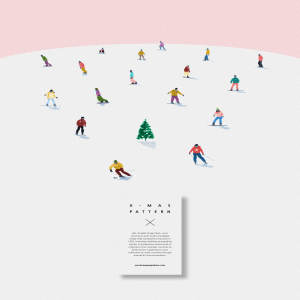 冬季滑雪圣诞元素图案素材[PSD]