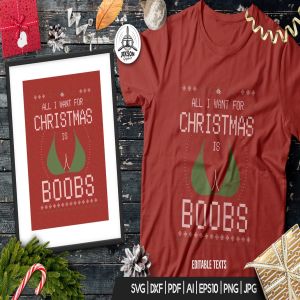 复古设计风格圣诞节T恤性感印花图案矢量设计素材 Funny Christmas Tshirt Template, Vintage Design