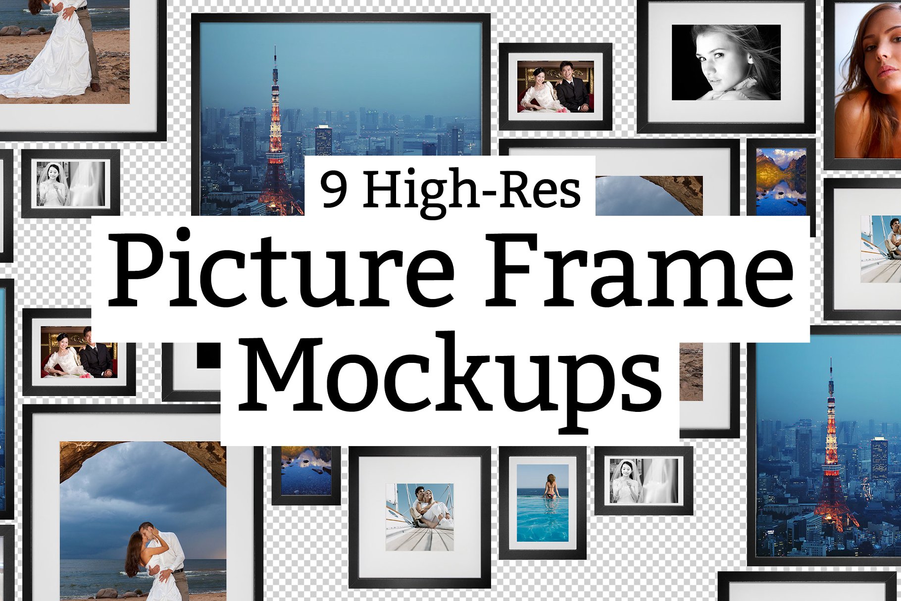 9款高分辨率相片相框样机 9 Picture Frame Mockups