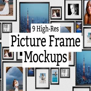 9款高分辨率相片相框样机 9 Picture Frame Mockups