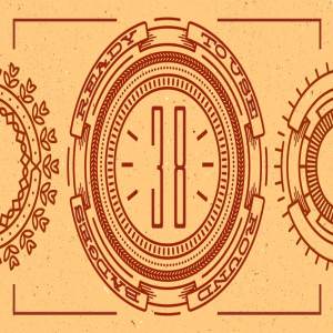 38个齿轮轴徽章线条设计logo模板 38 Line Badges