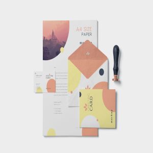 品牌VI体系设计方案办公用品预览图样机模板 5 Stationery Design Mockups